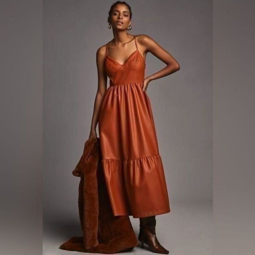 Anthropologie Pilcro Structured Faux Leather Dress Size 22W